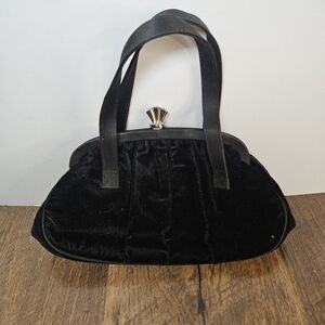 Elegant Black Velvet Handbag